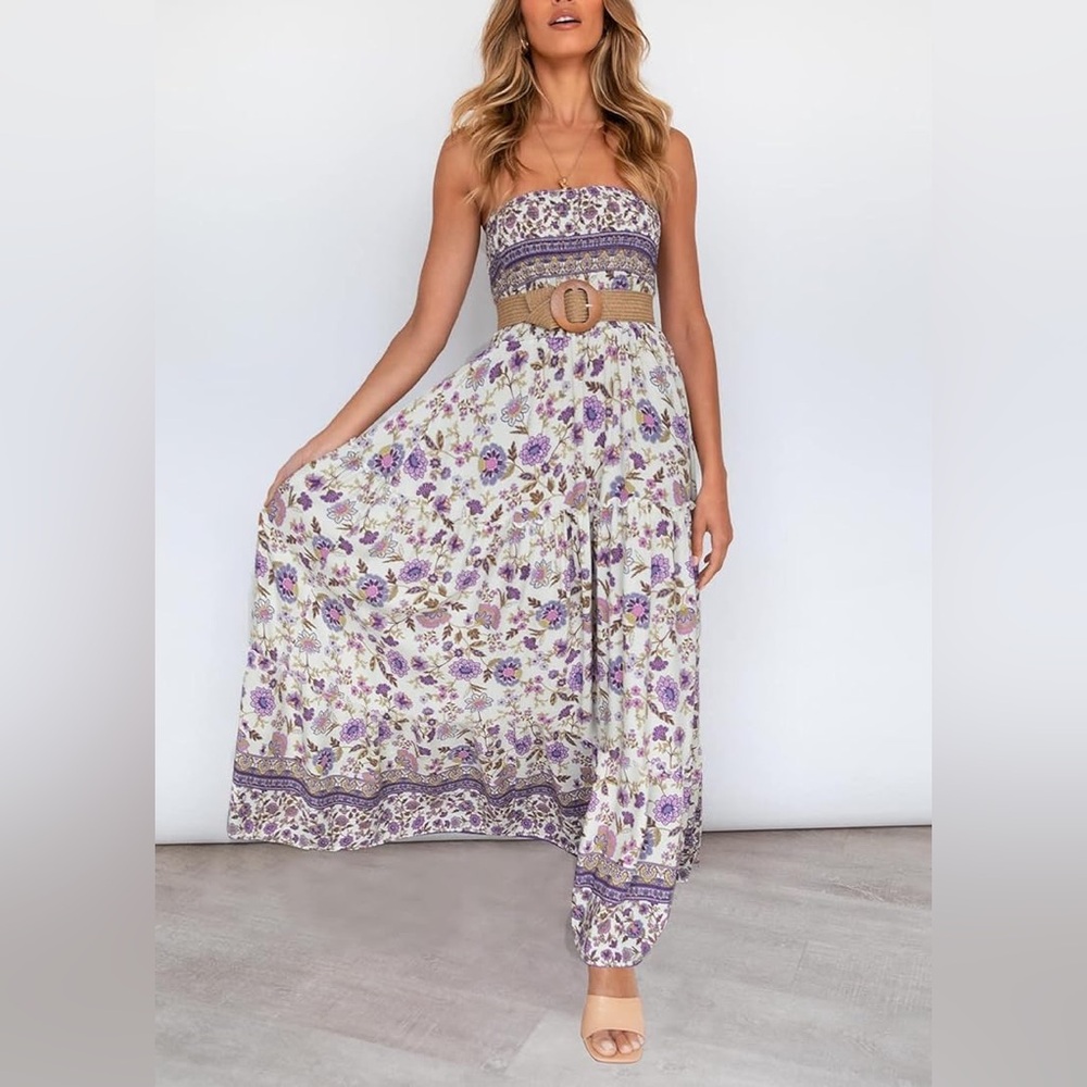 Strapless floral dress